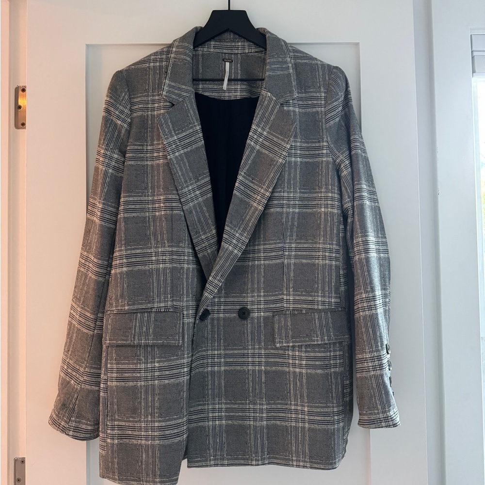 Free people oversized plaid blazer s